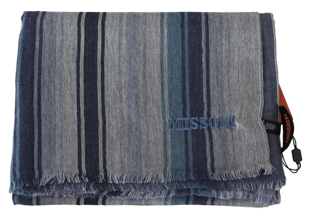 Multicolor Wool Striped Unisex Neck Wrap Shawl