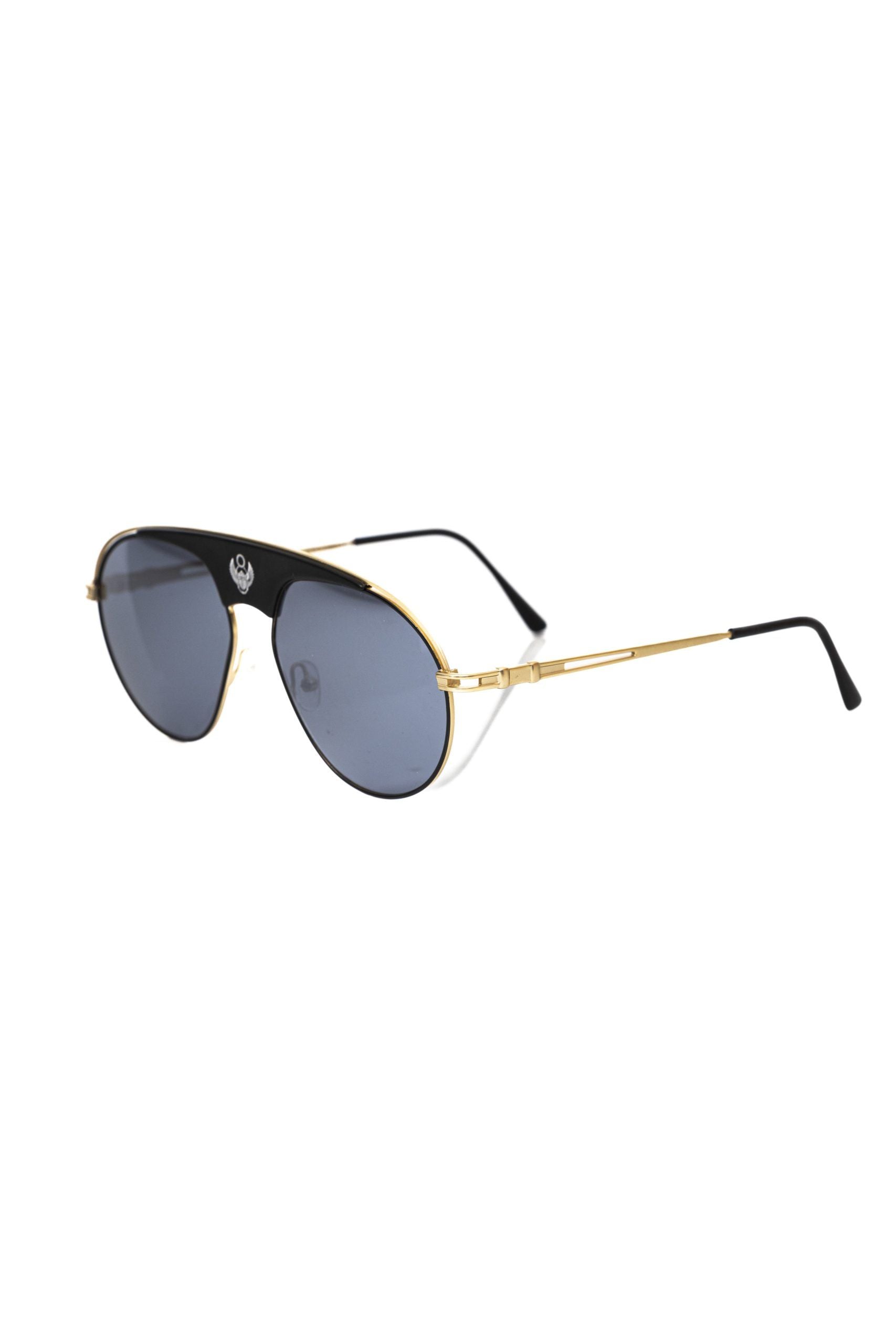 Black Metallic Men's Sunglass Shield