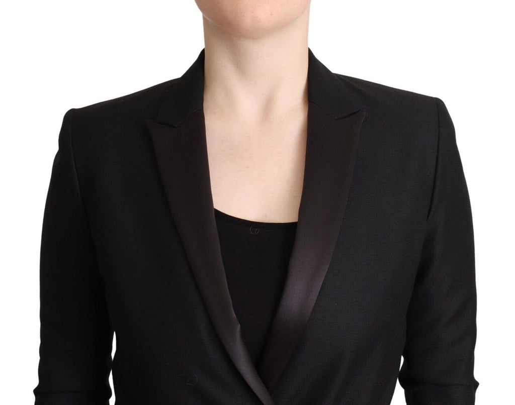 Black Long Sleeves Double Breasted Jacket