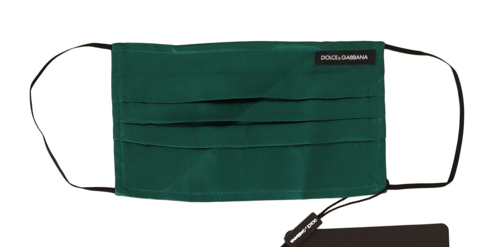 Green Silk Pleated Elastic Ear Strap Face Mask