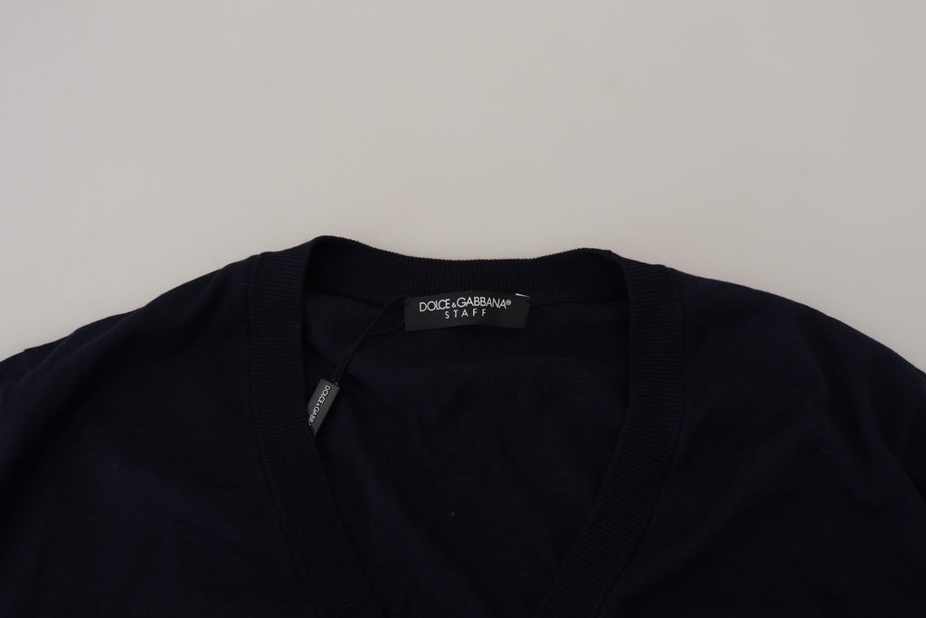 Blue Wool STAFF Down Cardigan Sweater