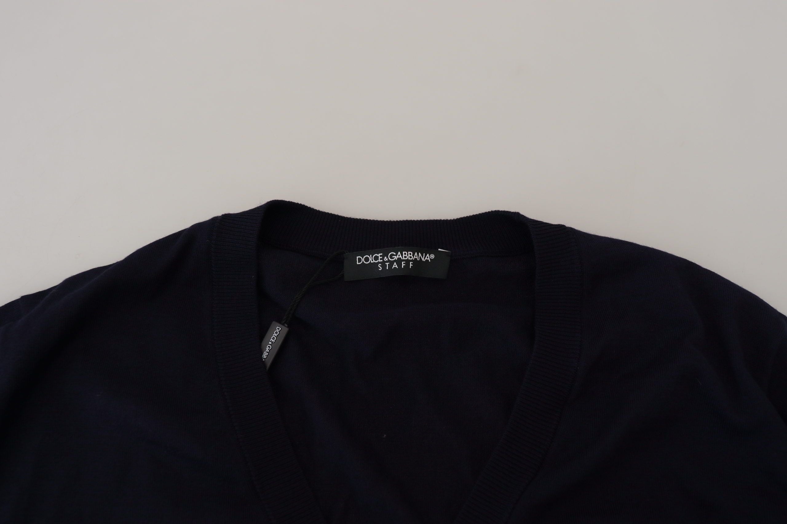 Blue Wool STAFF Down Cardigan Sweater