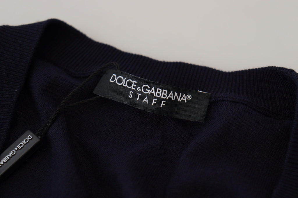 Blue Wool STAFF Down Cardigan Sweater