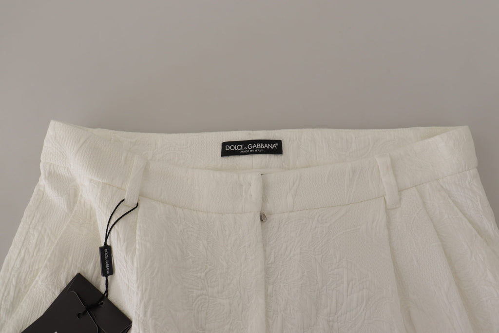 White High Waist Culotte Cotton Shorts