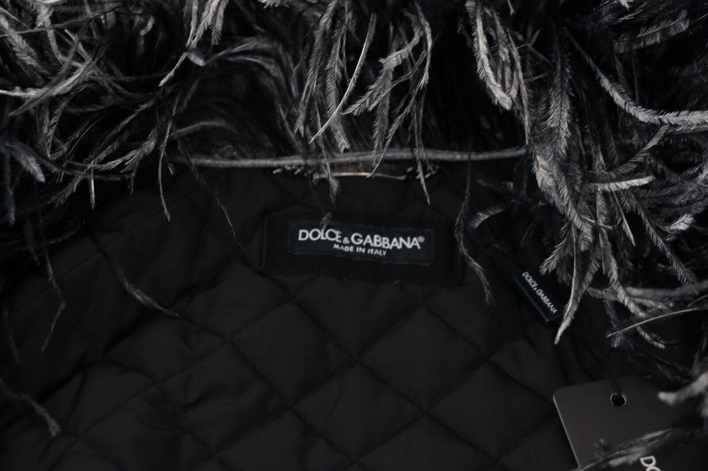 Black White Fur Shearling Full Zip Jacket