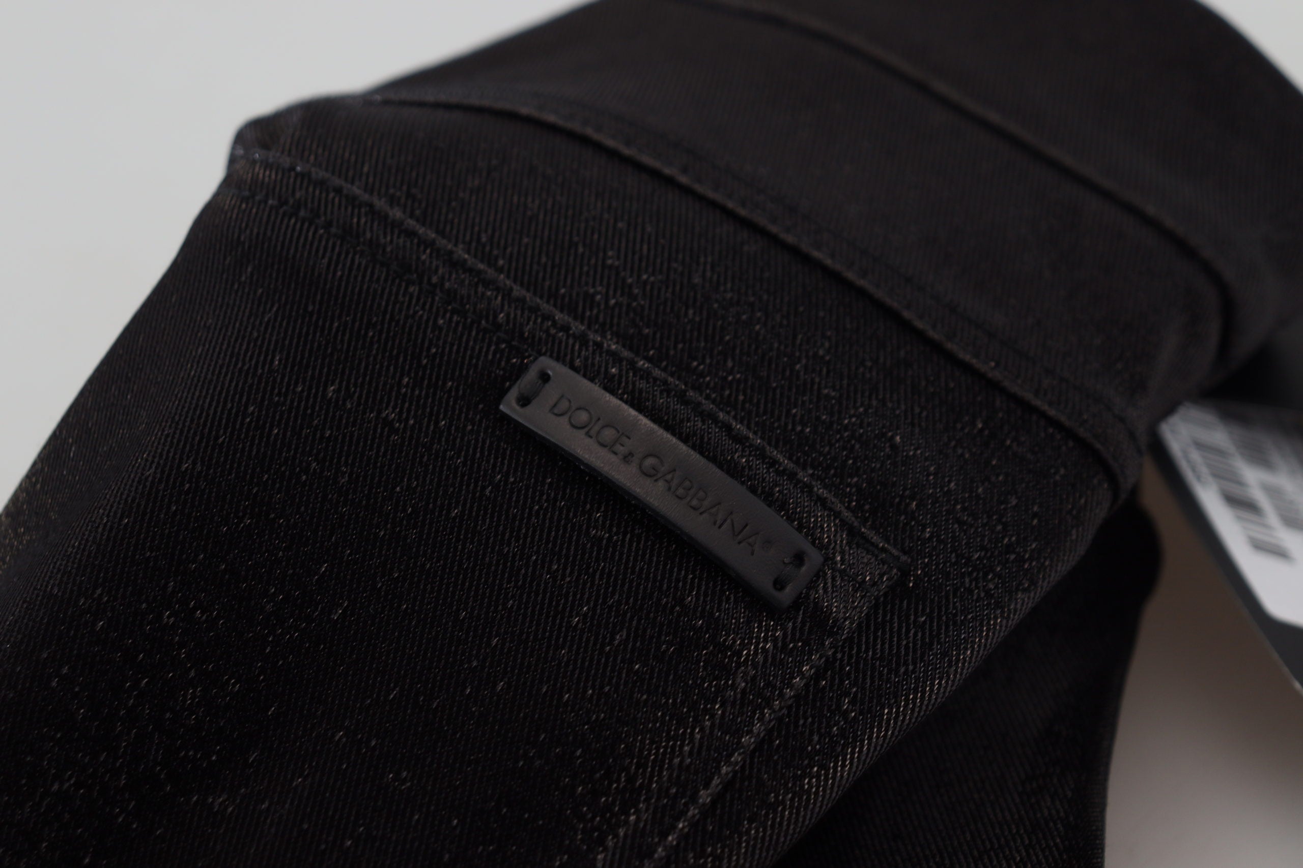 Black Washed Cotton Skinny Denim Jeans