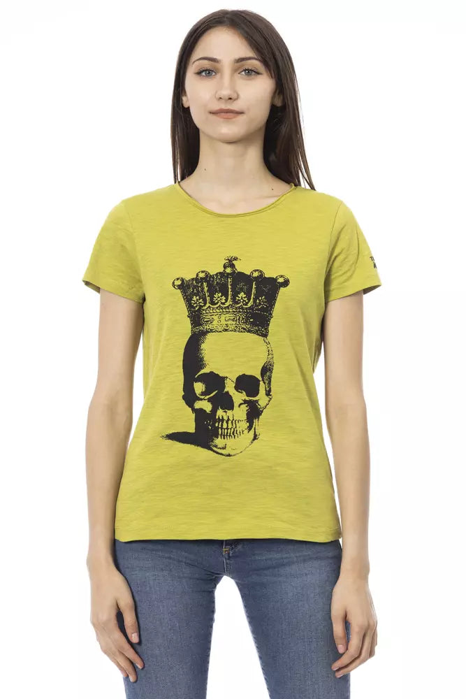 Green Cotton Women T-Shirt