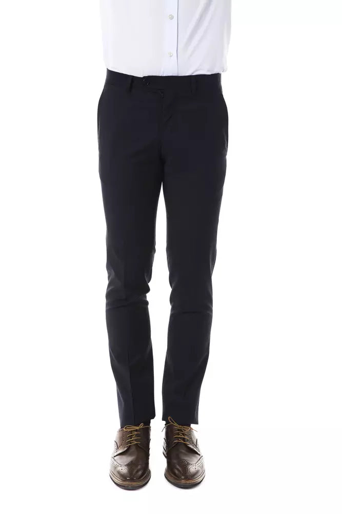 Gray Wool Men's Suit Pant