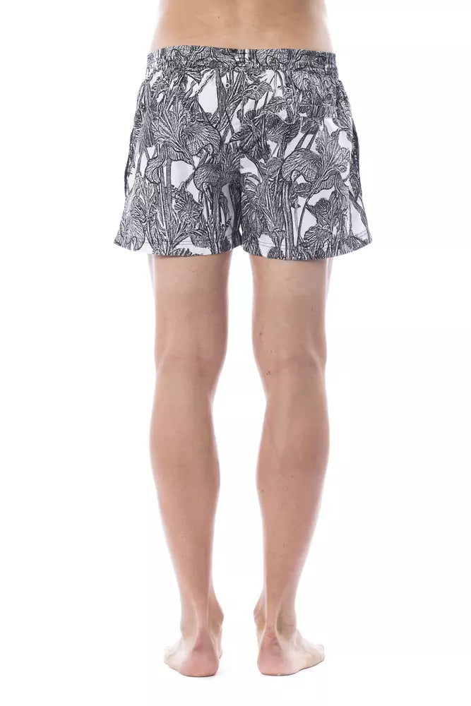 Black Polyester Men Swimwear