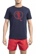 Blue Cotton Men T-Shirt