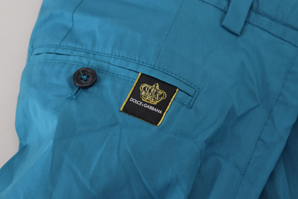 Blue Cotton Chinos Trousers Pants