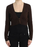 Brown cropped wool cardigan