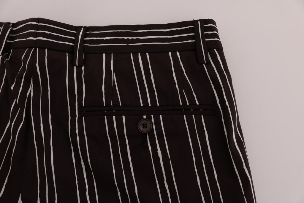 Bordeaux White Striped Hemp Casual Shorts