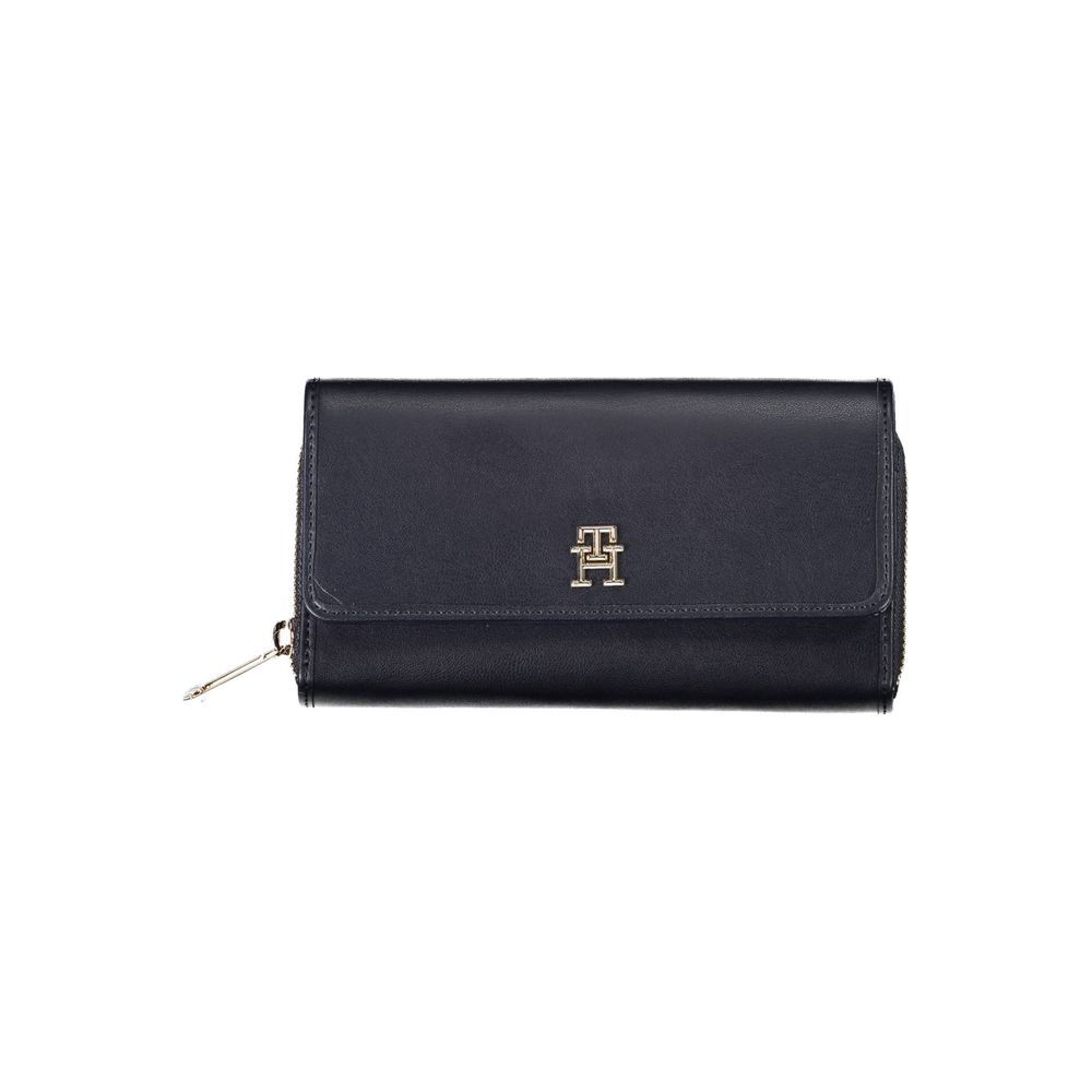 Blue Polyurethane Women Wallet